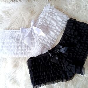 ↠ La Petite Western Ruffled Bow Back Lace Hot Pant Boy Short Bloomer Panties